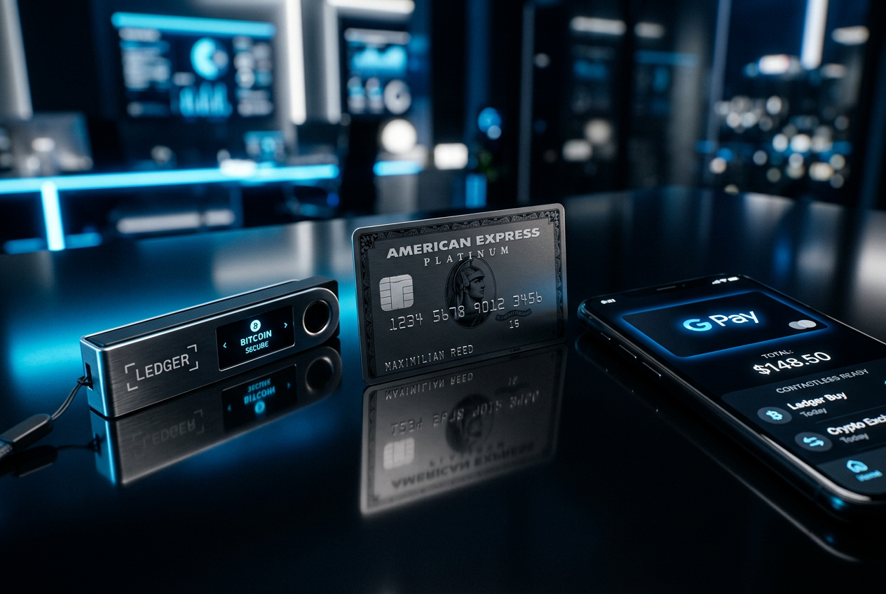 A collection of modern payment icons including cryptocurrency and digital wallets on a high-tech interface.